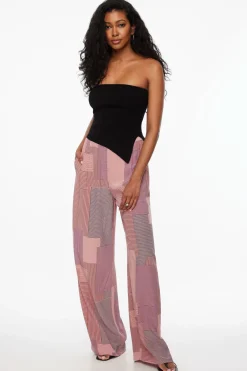 Dynamite Anika Wide Leg Pants Pink Clearance