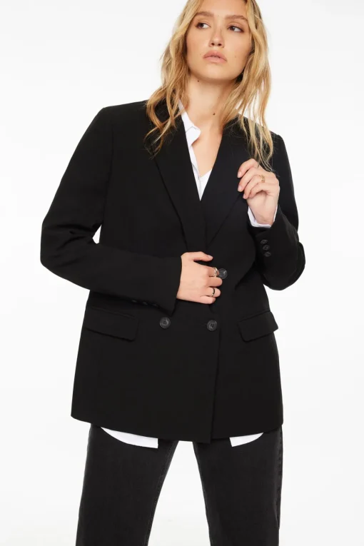 Dynamite Anya Double Breasted Blazer Black New