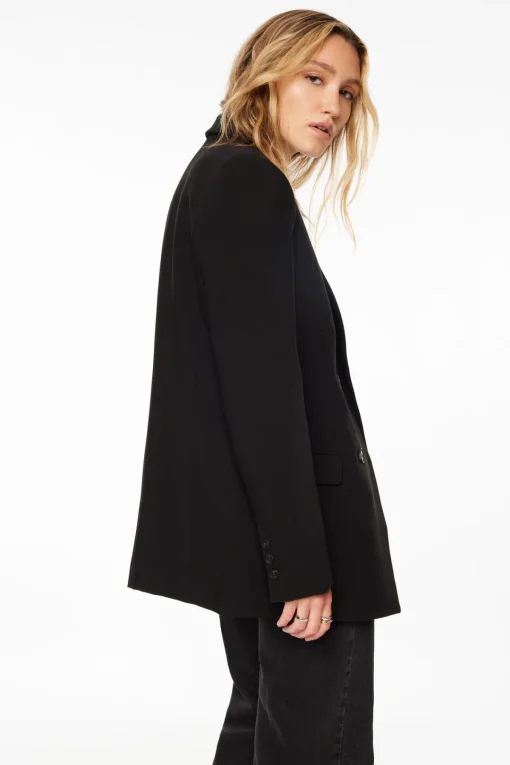 Dynamite Anya Double Breasted Blazer Black New