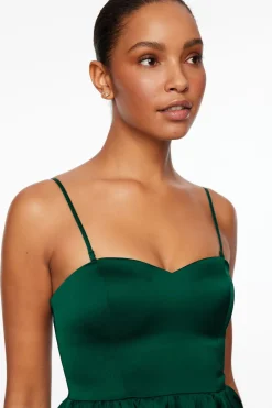 Dynamite Bare Peplum Satin Top Green Cheap