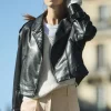 Dynamite Belted Faux Leather Biker Jacket Black Hot