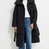 Dynamite Belted Maxi Puffer Coat Black Sale