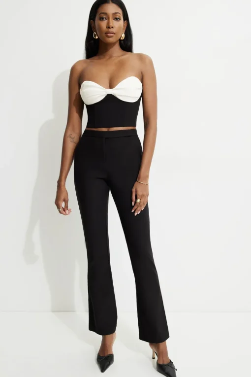 Dynamite Bow Bustier Top Black Flash Sale