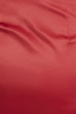 Dynamite Bow Satin Mini Skirt Red Cheap