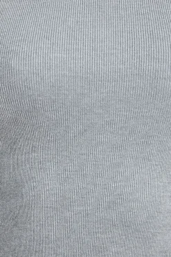 Dynamite Button Cuff Turtleneck Sweater Grey Flash Sale
