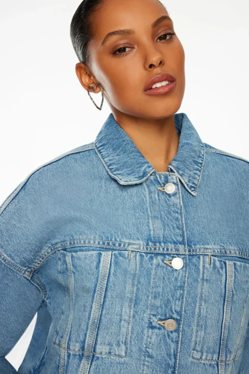 Dynamite Buttoned Denim Jacket Blue Outlet