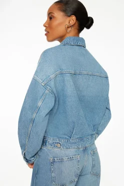 Dynamite Buttoned Denim Jacket Blue Outlet