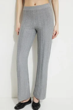 Dynamite Cable Knit Flared Pants Gray Store