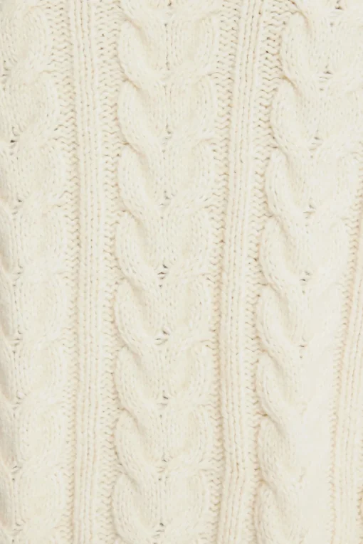 Dynamite Cable Knit Mock Neck Sweater White Best