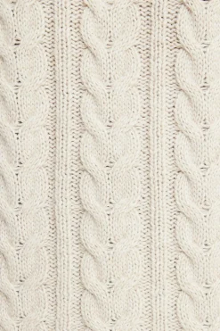 Dynamite Cable Knit Mock Neck Sweater White Best