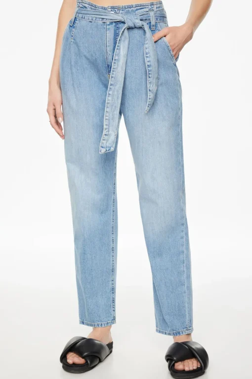 Dynamite Claudia Lightweight Paper Bag Mom Jeans Blue Cheap