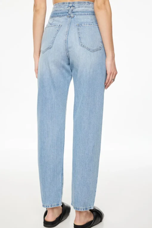 Dynamite Claudia Lightweight Paper Bag Mom Jeans Blue Cheap