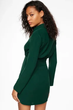 Dynamite Collared Shirt Mini Dress Green Outlet