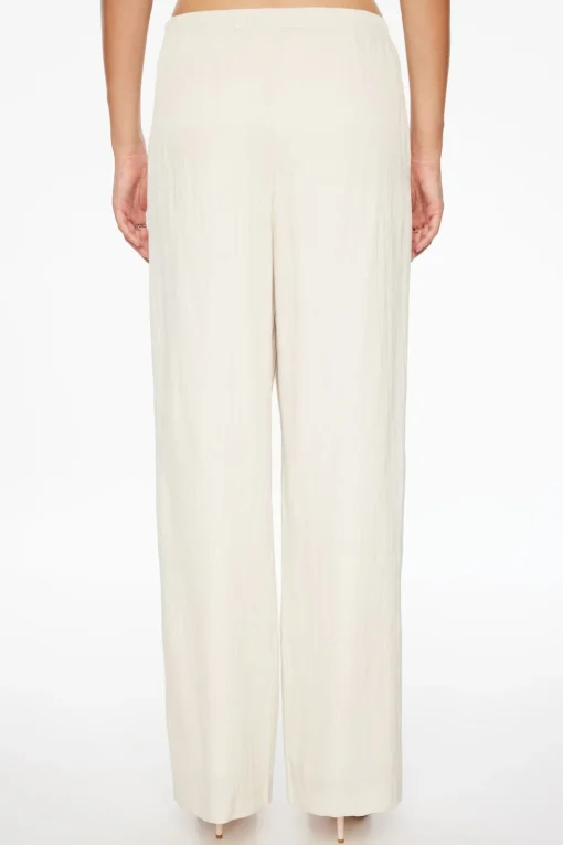 Dynamite Crinkled Wide Leg Pants Beige Hot