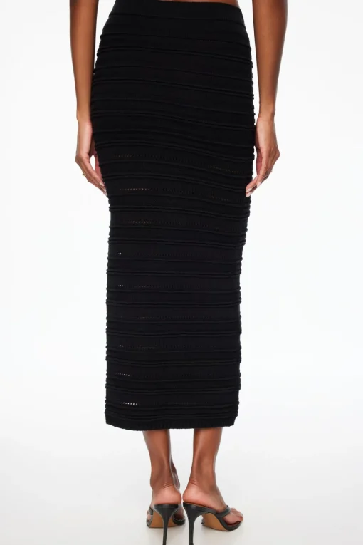 Dynamite Crocheted Open Stitch Midi Skirt Black Outlet