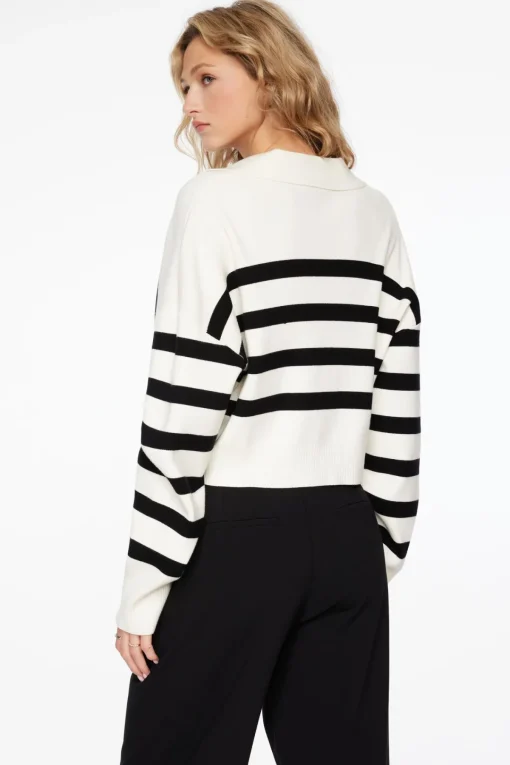 Dynamite Cropped Polo Sweater White Shop