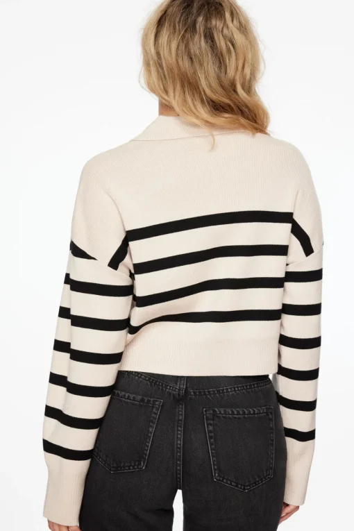 Dynamite Cropped Polo Sweater Brown Online