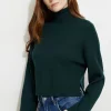 Dynamite Cropped Turtleneck Sweater Green Best