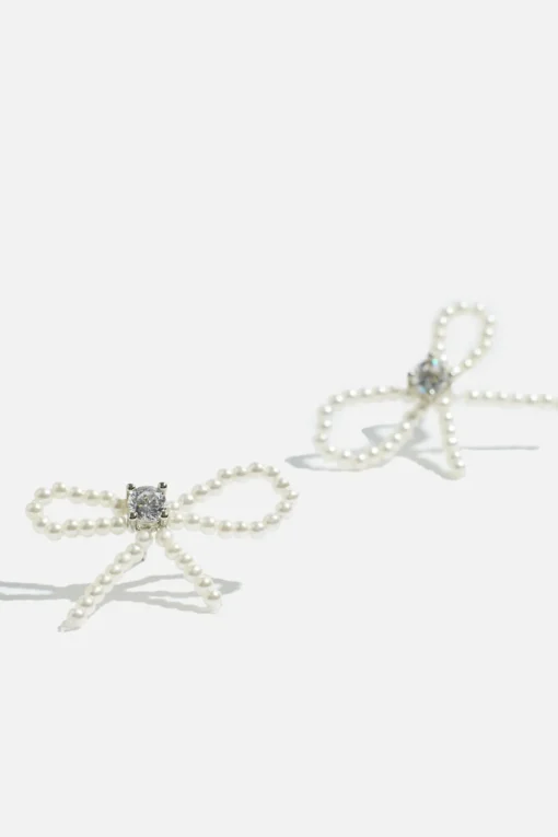 Dynamite Delicate Bow Stud Earrings Grey Online