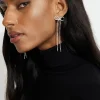 Dynamite Delicate Hanging Bow Earrings Grey Clearance