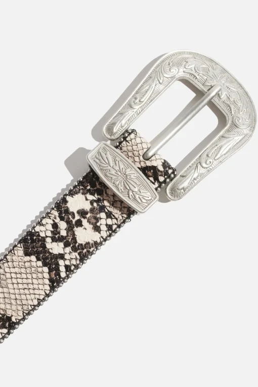 Dynamite Dotted Western Pin-Buckle Belt Grey Flash Sale