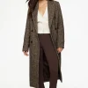 Dynamite Double Breasted Herringbone Coat Brown Flash Sale