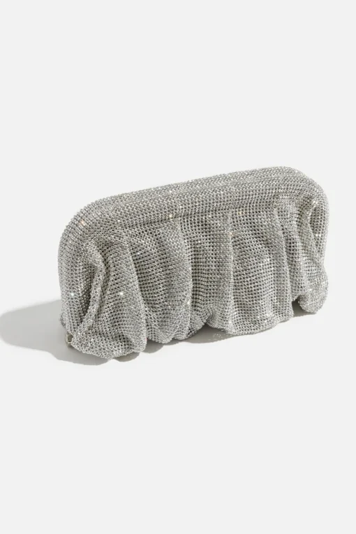 Dynamite Draped Gem Clutch Grey Store