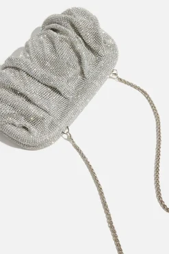 Dynamite Draped Gem Clutch Grey Store