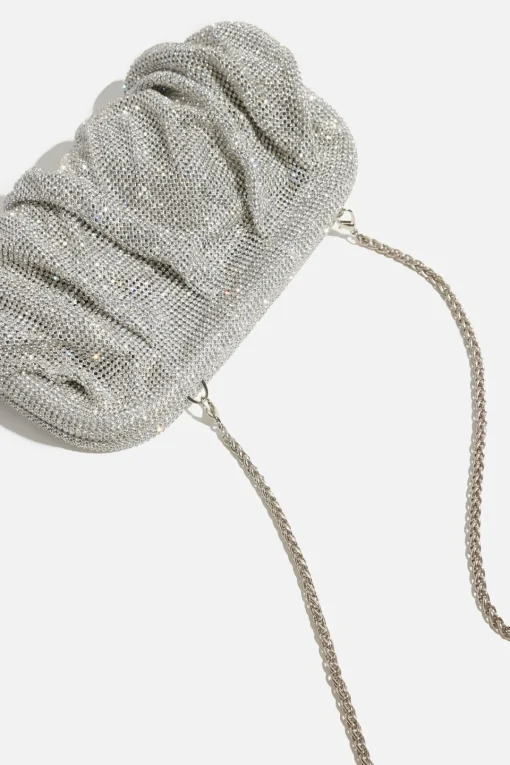 Dynamite Draped Gem Clutch Grey Store