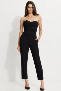 Dynamite Draped Mesh Corset Top Black Fashion