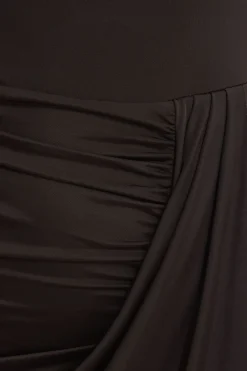 Dynamite Draped Midi Tube Dress Brown Outlet