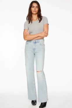 Dynamite Drea Short Sleeve Crew Neck Bodysuit Gray Outlet