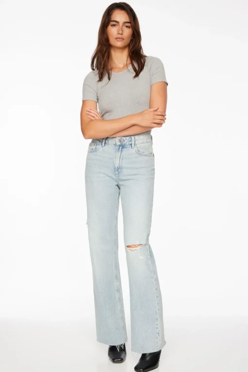 Dynamite Drea Short Sleeve Crew Neck Bodysuit Gray Outlet