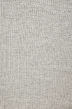 Dynamite Drea Short Sleeve Crew Neck Bodysuit Gray Outlet