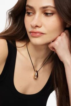 Dynamite Drop Pendant Cord Necklace Yellow Best Sale