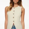 Dynamite Emery Round Neck Flyaway Vest Brown Outlet