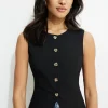 Dynamite Emery Round Neck Flyaway Vest Black Sale