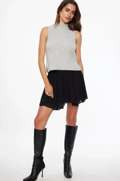 Dynamite Everlee Flounce Mini Skirt Black Flash Sale