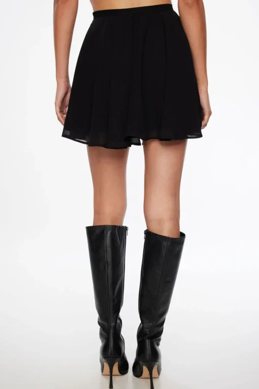 Dynamite Everlee Flounce Mini Skirt Black Flash Sale
