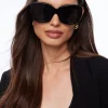 Dynamite Exaggerated Cat-Eye Sunglasses Purple Fashion