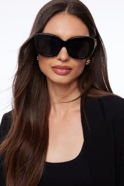 Dynamite Exaggerated Cat-Eye Sunglasses Purple Fashion