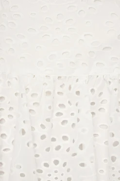 Dynamite Eyelet Scalloped Mini Skirt White Sale
