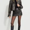 Dynamite Faux Leather Mini Skort Brown Sale