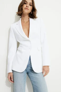 Dynamite Fitted Single Breasted Blazer White Hot