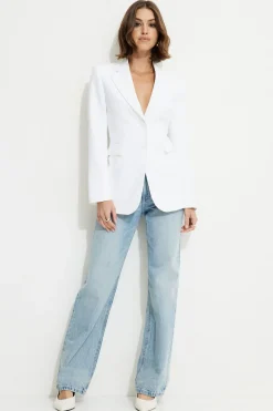 Dynamite Fitted Single Breasted Blazer White Hot