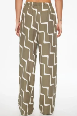 Dynamite Flo Wide Leg Linen Pants Green Sale