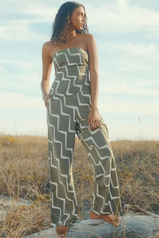 Dynamite Flo Wide Leg Linen Pants Green Sale