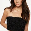 Dynamite Floral Appliqué Tube Top Black Sale