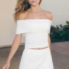 Dynamite Fold Over Off Shoulder Top White Outlet