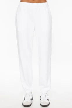 Dynamite French Terry Fleece Jogger Pants White Best